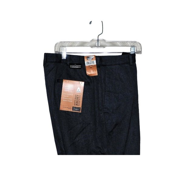 Haggar Work to Weekend Pants 35 Unhemmed Tag 36 Grey Expandable Waist NEW - Picture 5 of 9